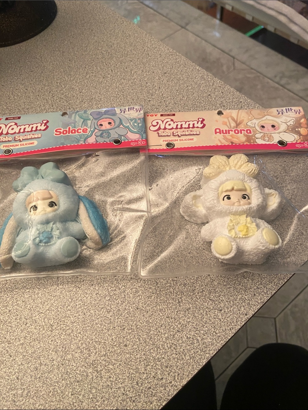 Nommi Solace & Aurora Plush Squishies - Blue and Cream